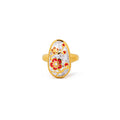 Plum Blossom Mosaic Mother of Pearl Ring Gold