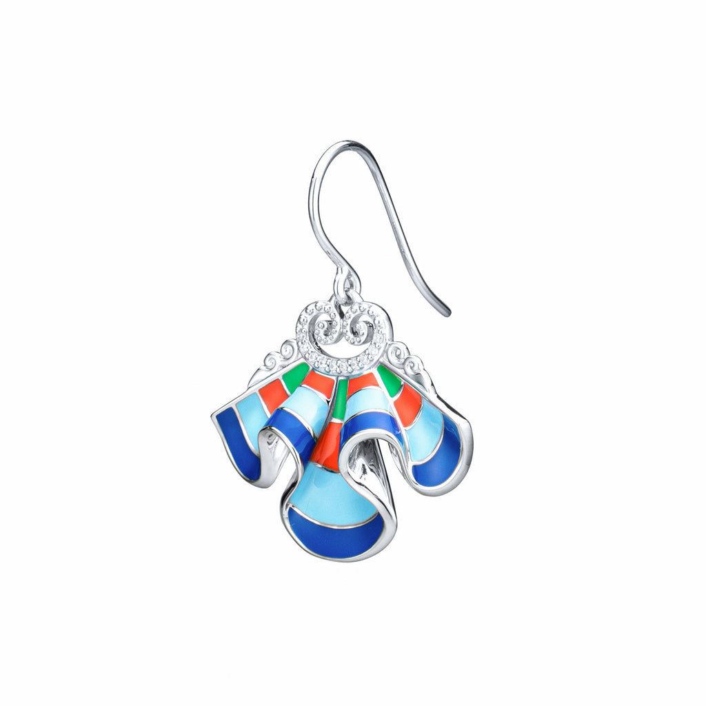 The Elegance of the Yi Earrings Blue Side View - Shen Yun Collections