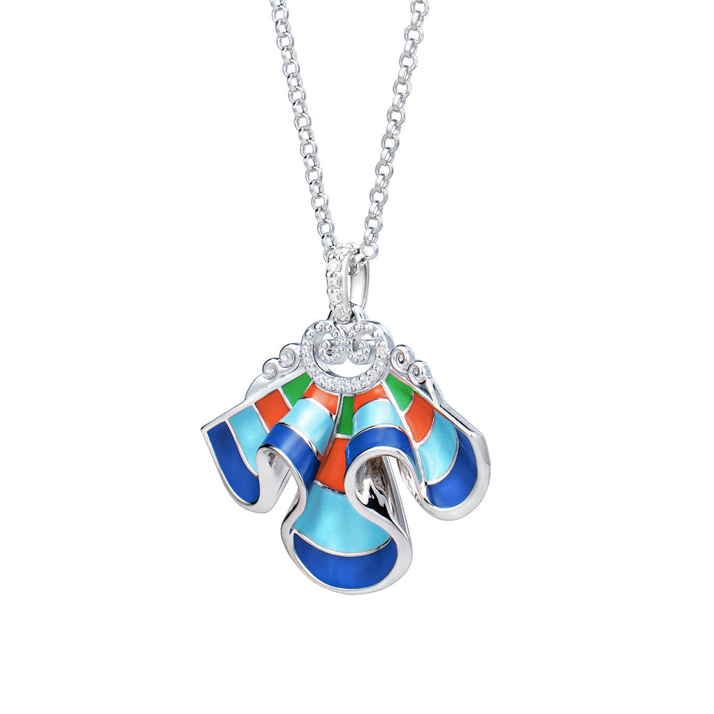 The Elegance of the Yi Necklace Blue Side View - Shen Yun Collections