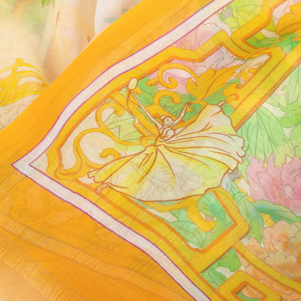 Peony Elegance Long Scarf