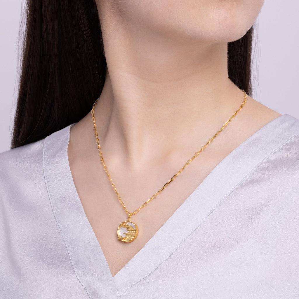 Mystical Moon Palace Charm Gold 18mm Model - Shen Yun Collections