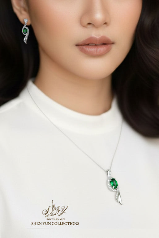 Flying Sleeves Earrings Green