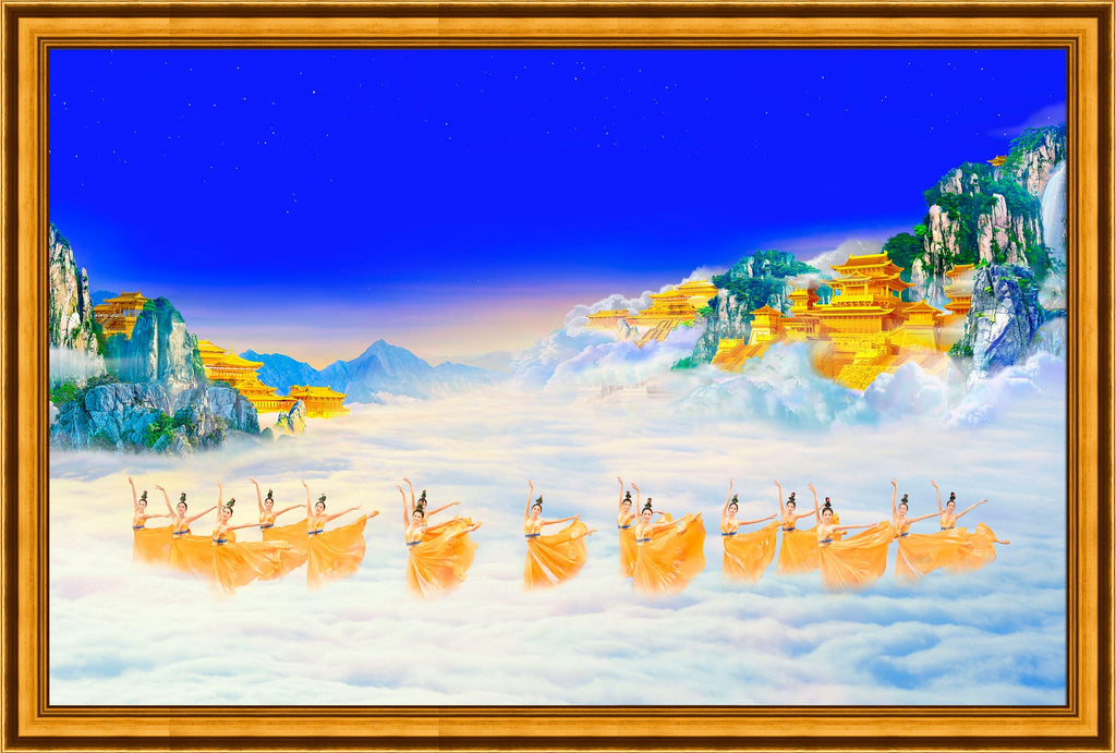 Dance of the Golden Peacocks Giclée Print