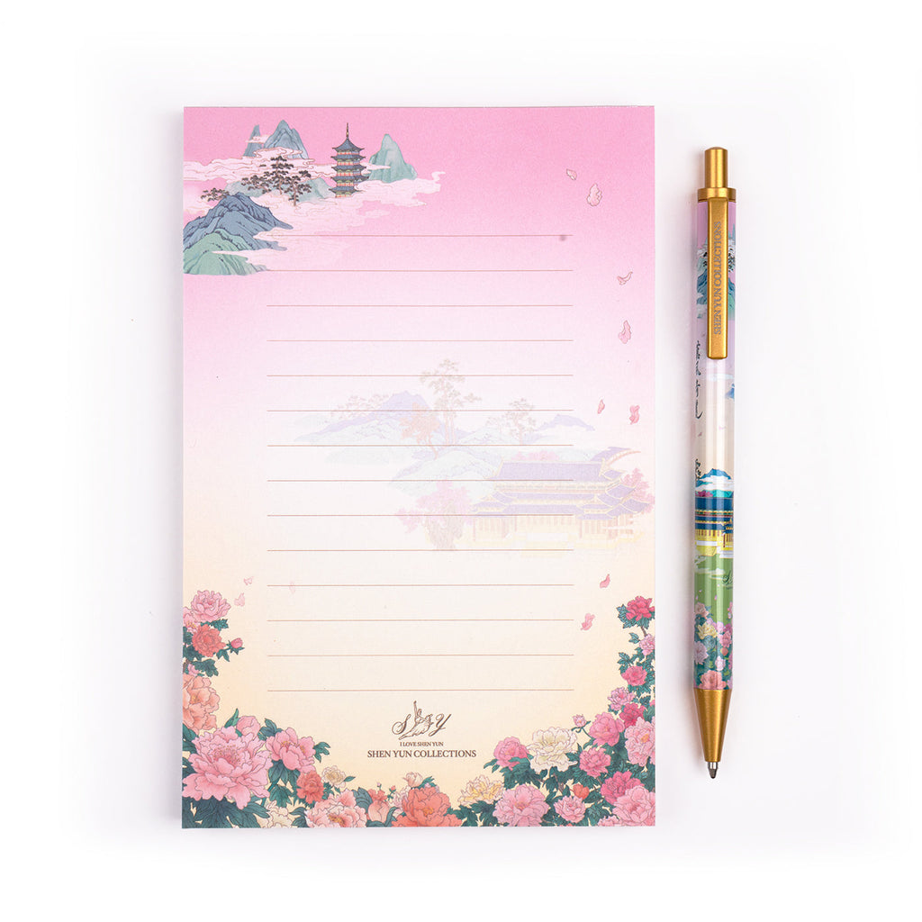 Delicate Beauty of Han Notepad and Pen Set Package Inside View - Shen Yun Collections