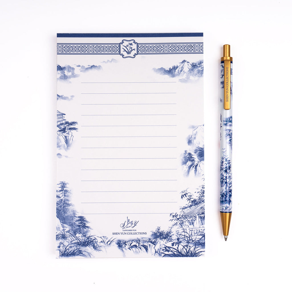 Poets of the Orchid Pavilion Notepad and Pen Set Inside View - Shen Yun Collections