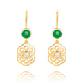 Blissful Ruyi Hook Earrings with Green Agate