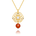 Blissful Ruyi Necklace with Carnelian