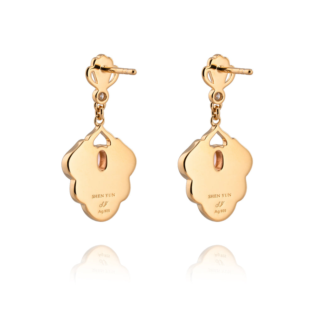 Tang Flowing Gowns Drop Earrings Purple