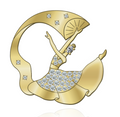 Broche Danse des Éventails – Or