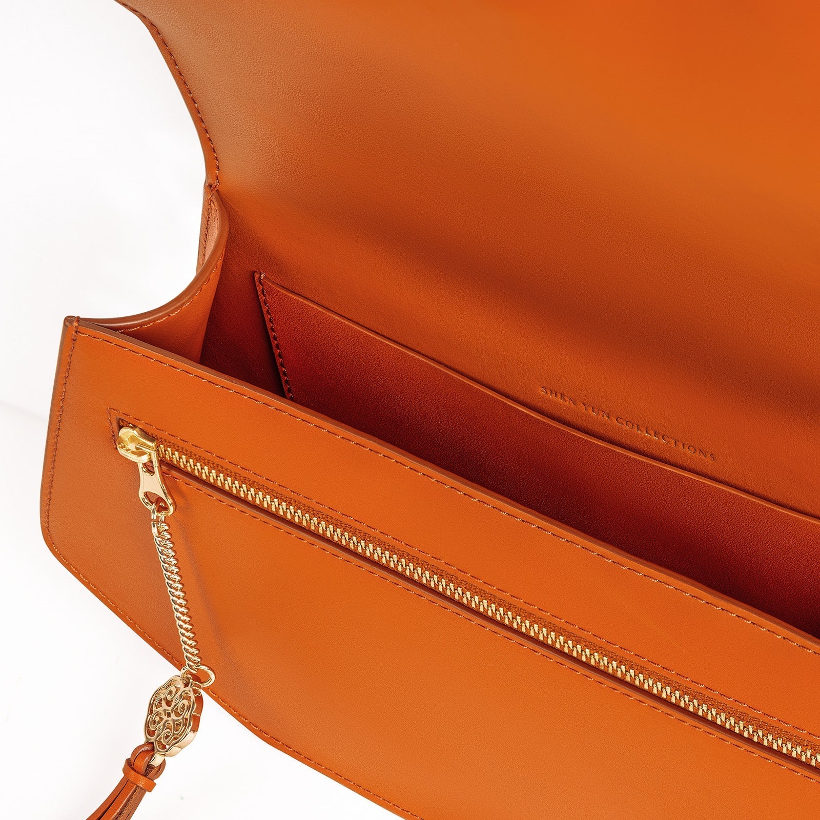 Manchurian Elegance Crossbody Bag Orange Brown