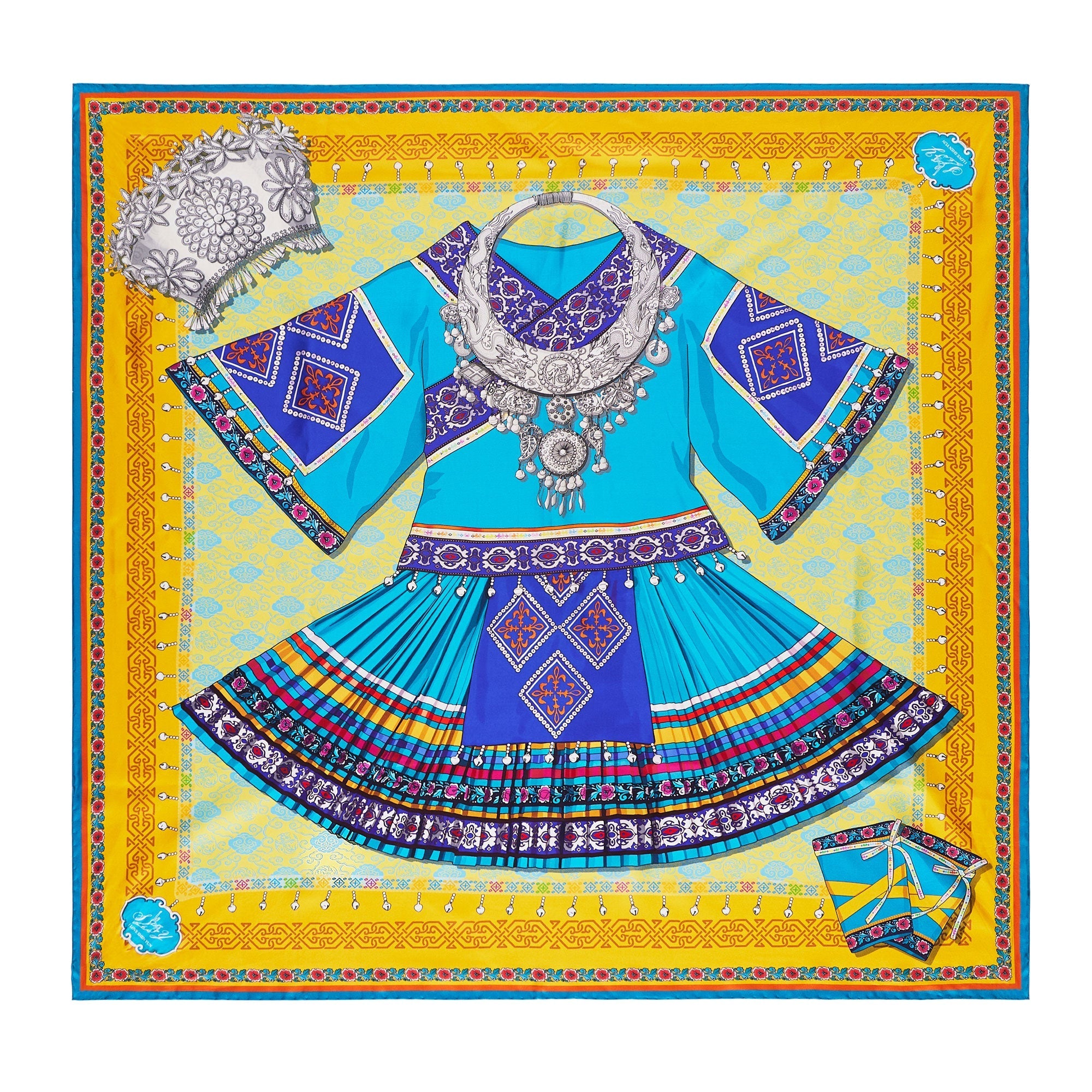 In A Miao Village Scarf Front View | Shen Yun Collections