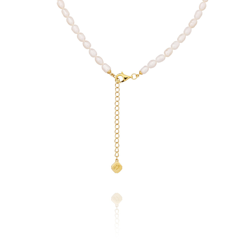 Pearl Charm Clasp Necklace Gold Clasp - Shen Yun Collections