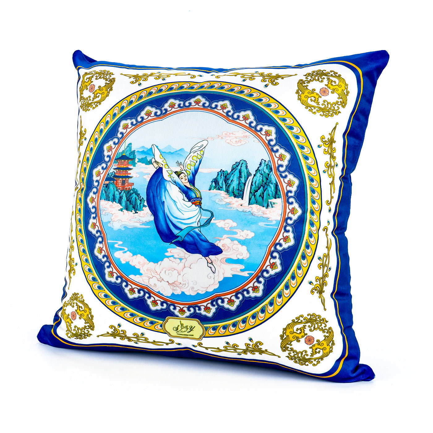 Phoenix of the Sapphire World Polyvelvet Cushion Cover Without Insert