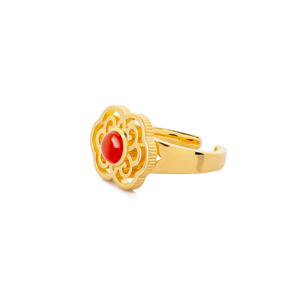 Blissful Ruyi Ring with Carnelian