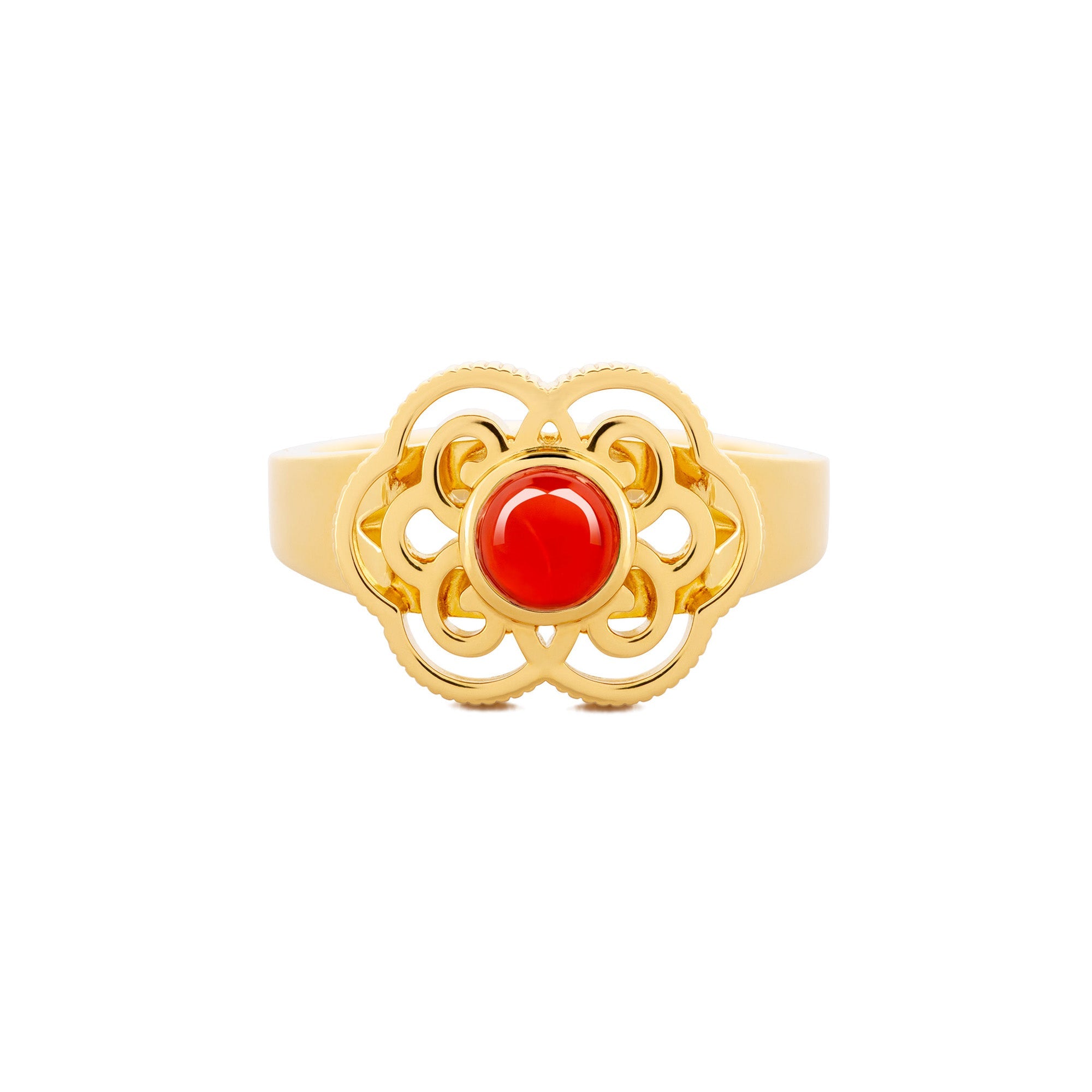 Blissful Ruyi Ring with Carnelian