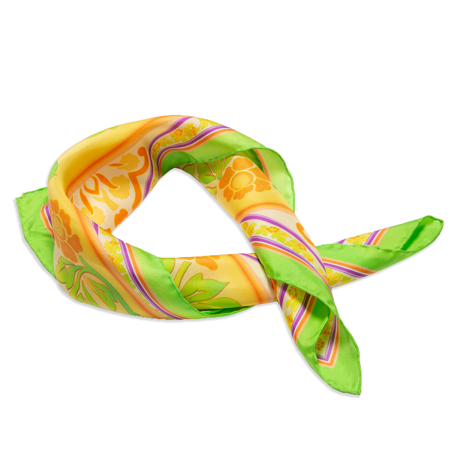 Tang Flower Silk Scarf (23"x23") Image 2 | Shen Yun Collections