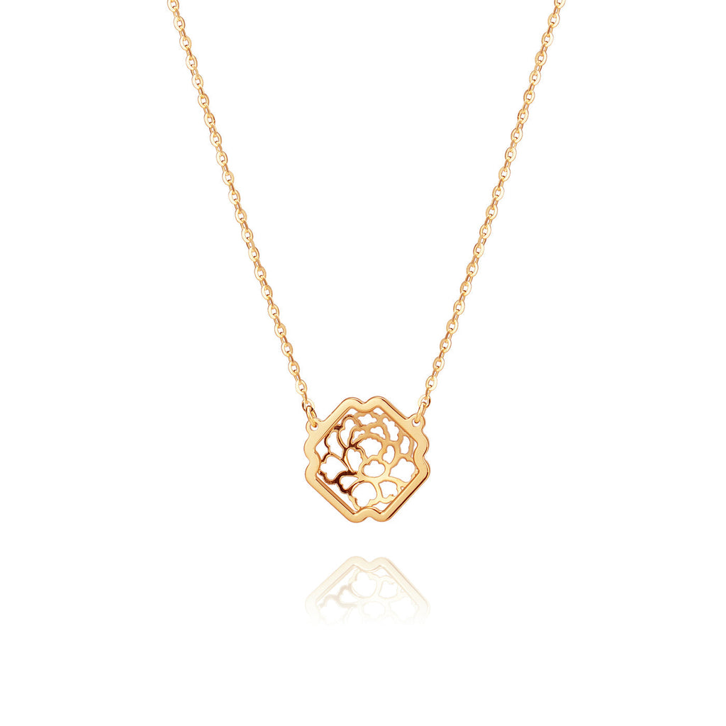 Tang Elegance Necklace 14kt Yellow Gold Rear View - Shen Yun Collections