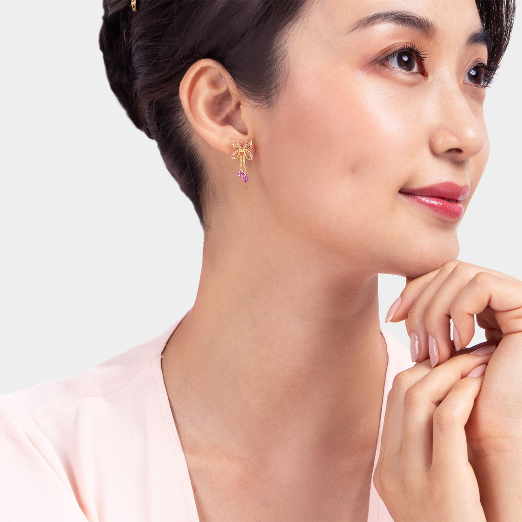 Blissful Knot Earrings Gold - Shen Yun Collections
