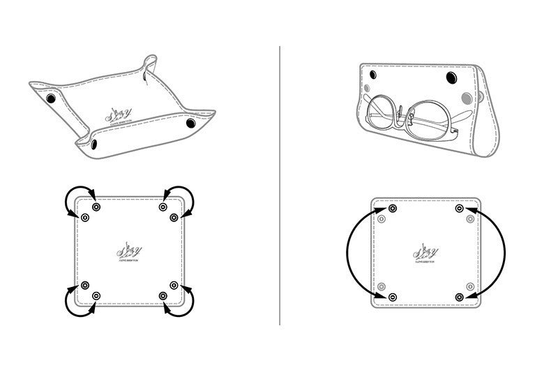 Signature Leather Tray - Blue