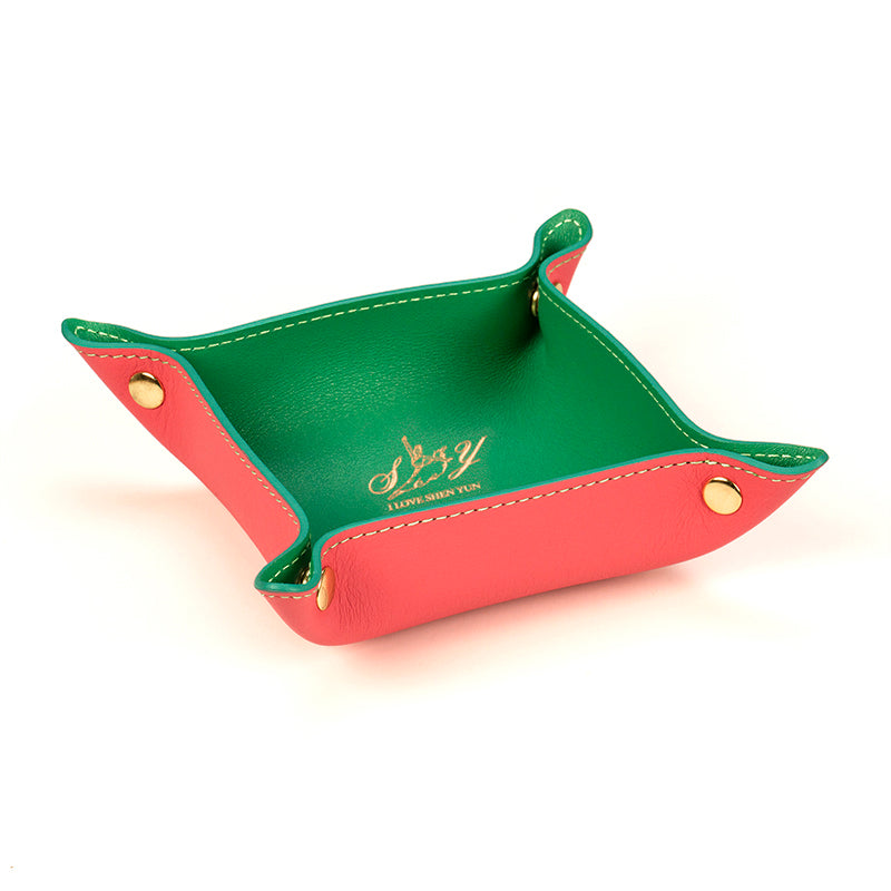Signature Leather Tray - Green