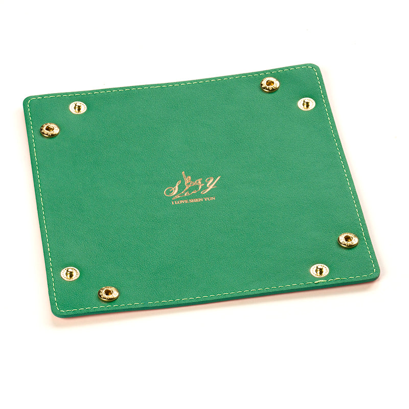Signature Leather Tray - Green