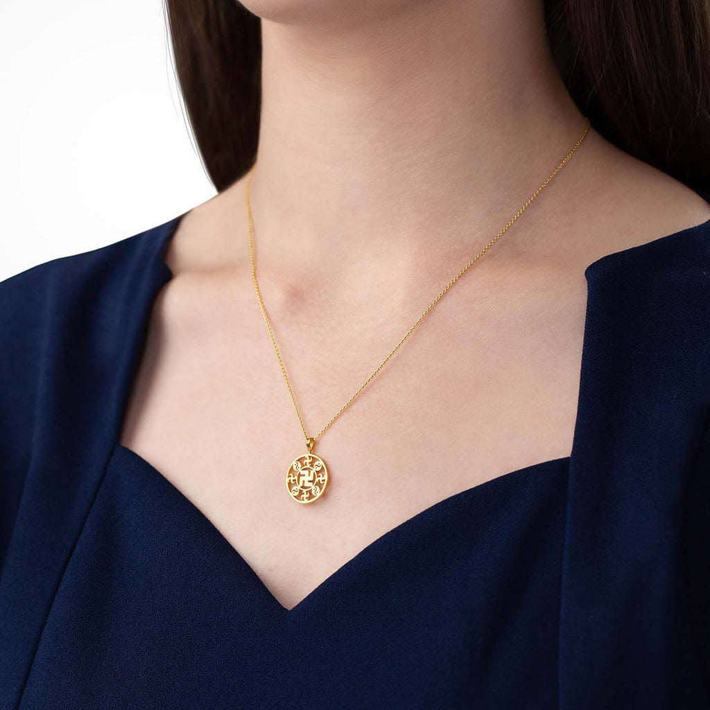 Falun Pendant 24kt Yellow Gold 17mm  Model | Shen Yun Collections 