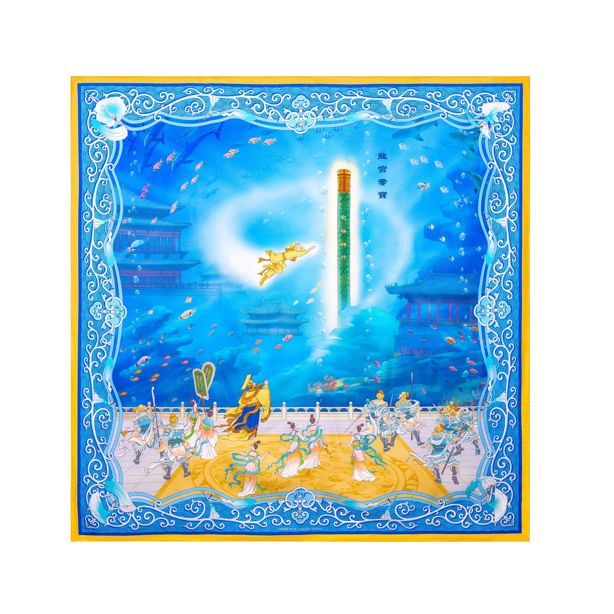Monkey King and the Dragon Palace Silk Scarf - Shen Yun Collections