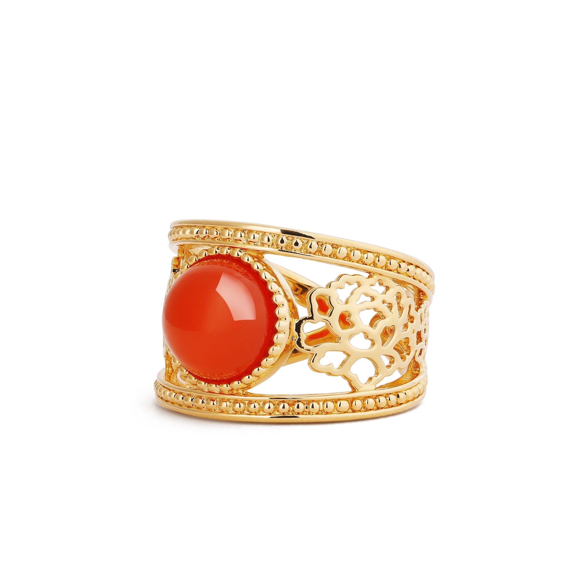 Golden Tang Peony Ring Orange Side | Shen Yun Collections