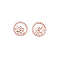 Lotus Fairies Stud Earrings Rose Gold Front View - Shen Yun Collections