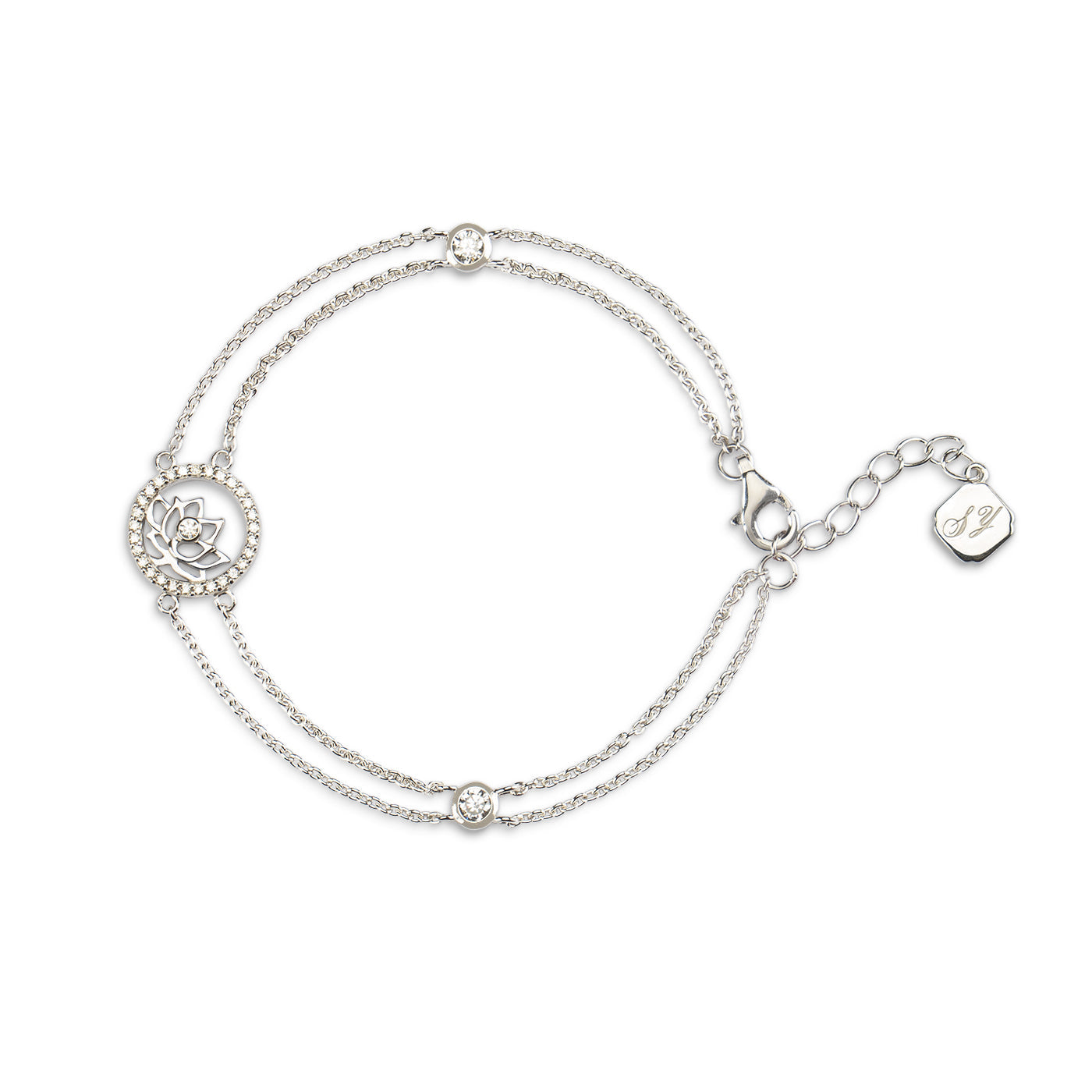 Lotus Fairies Bracelet Silver Front | Shen Yun Collections 