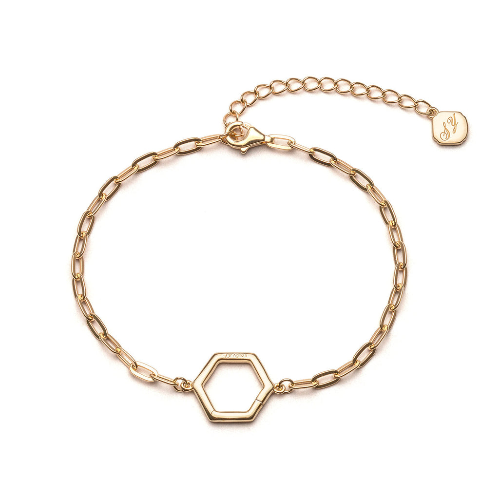 Paperclip Chain Bracelet Gold Front | Shen Yun Collections
