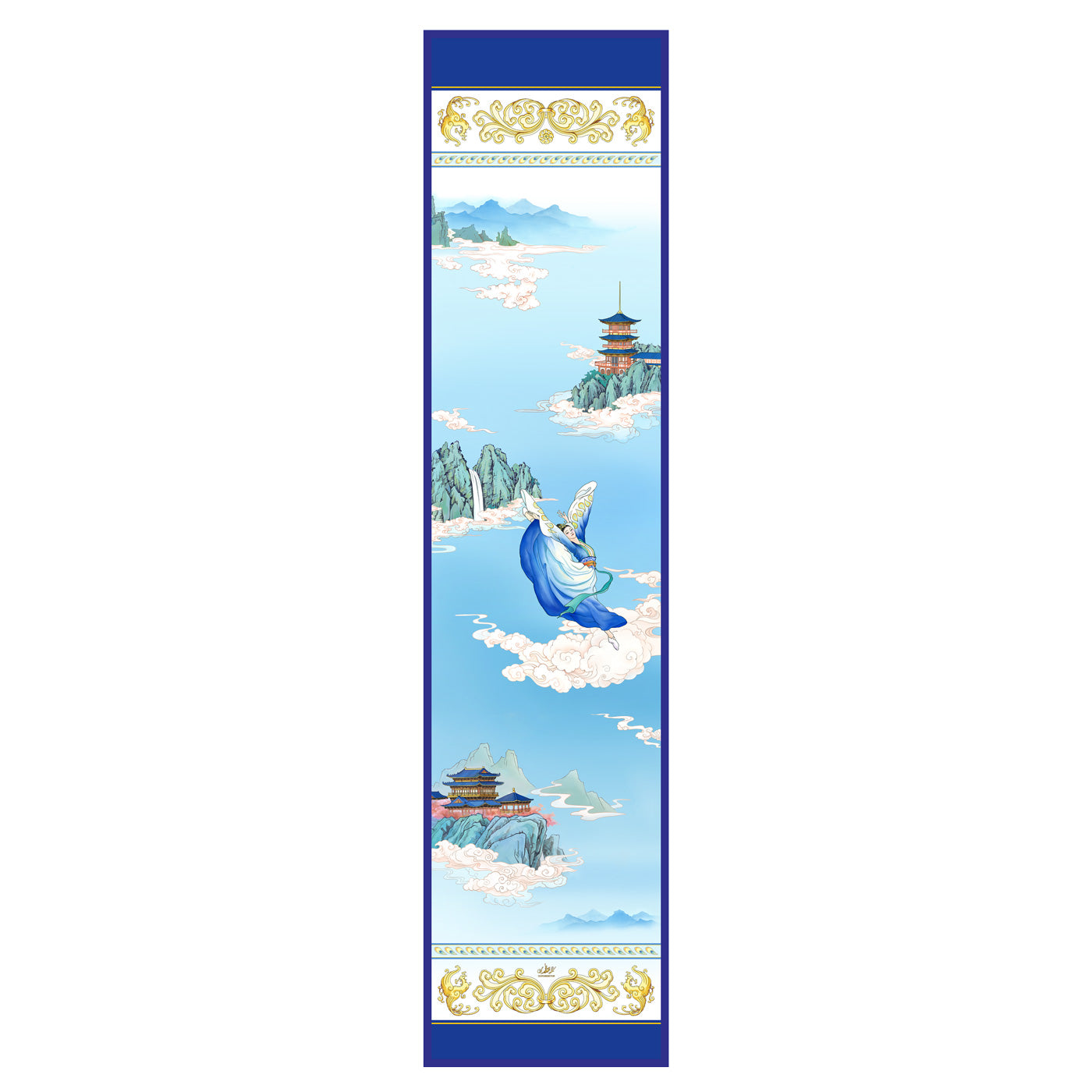Phoenix of the Sapphire World Silk Long Scarf Image 1 | Shen Yun Collections