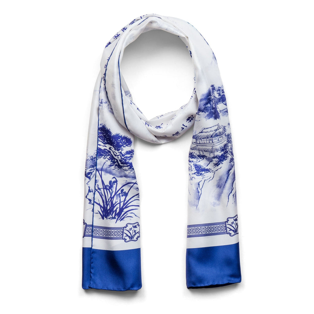 Poets of the Orchid Pavilion Silk Long Scarf Folded | Shen Yun Collections 