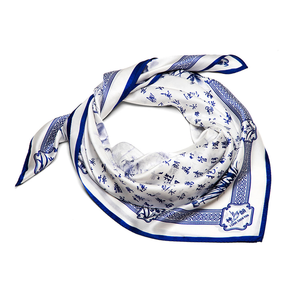 Poets of the Orchid Pavilion Silk Scarf Folded | Shen Yun Collections