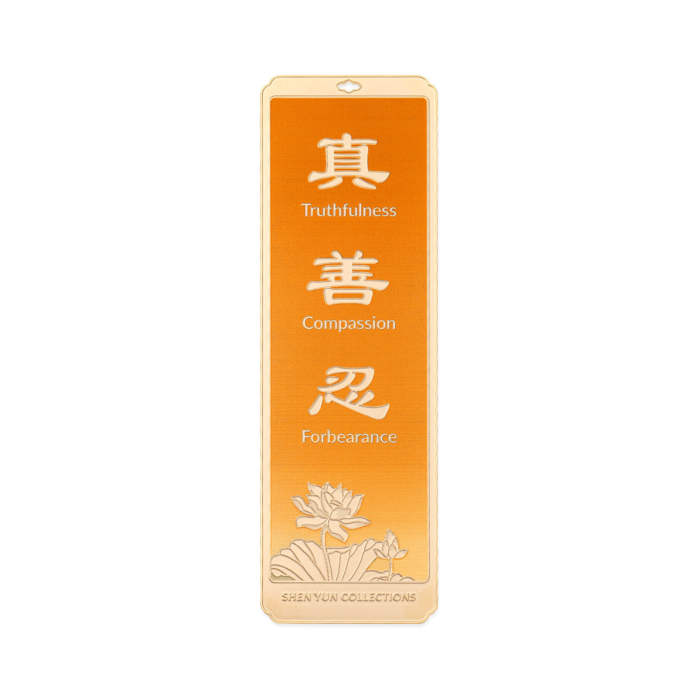 Zhen Shan Ren Bookmark Orange Front View | Shen Yun Collections